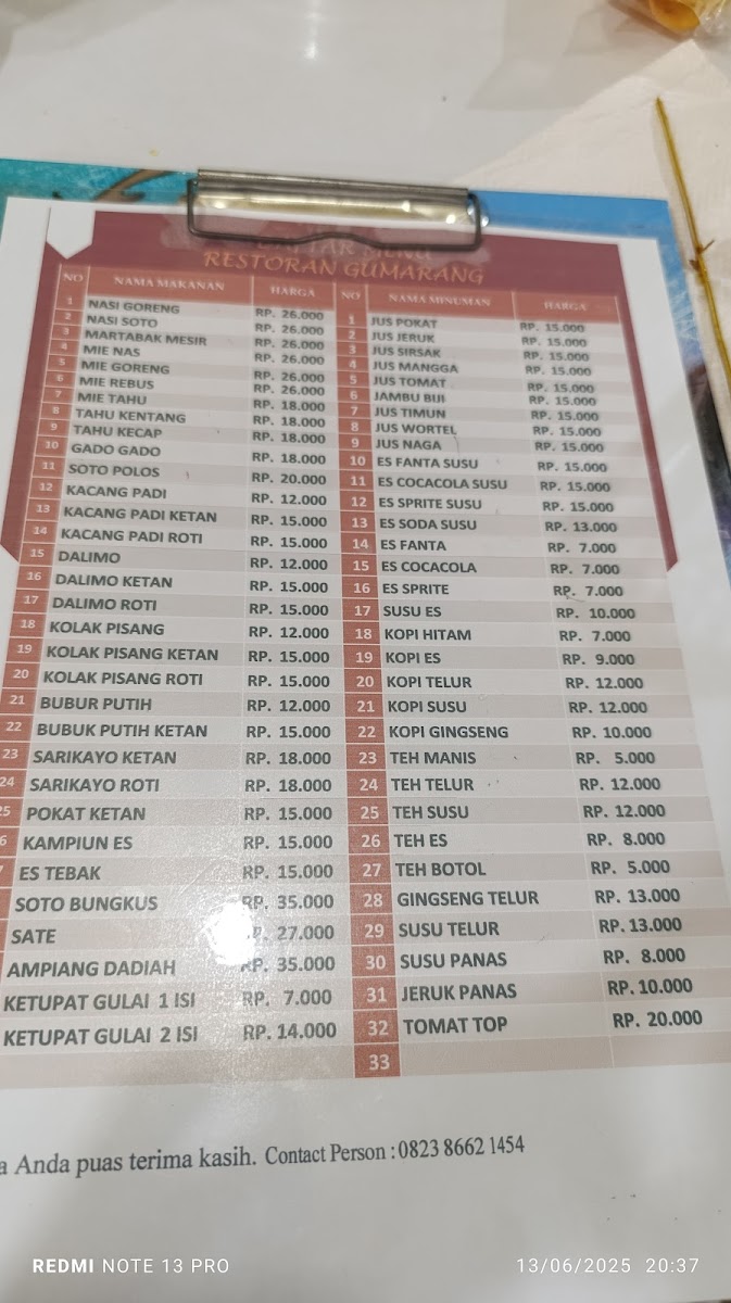 Menu Rumah Makan Gumarang-3