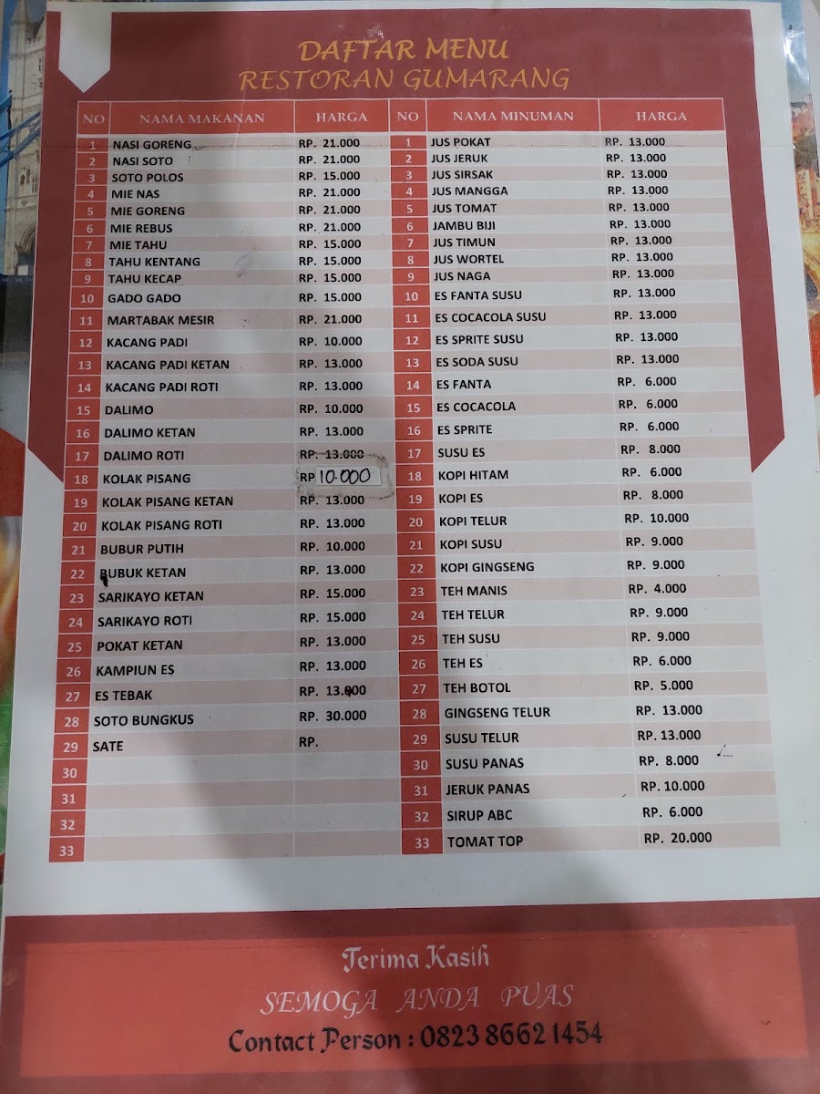 Menu Rumah Makan Gumarang-5